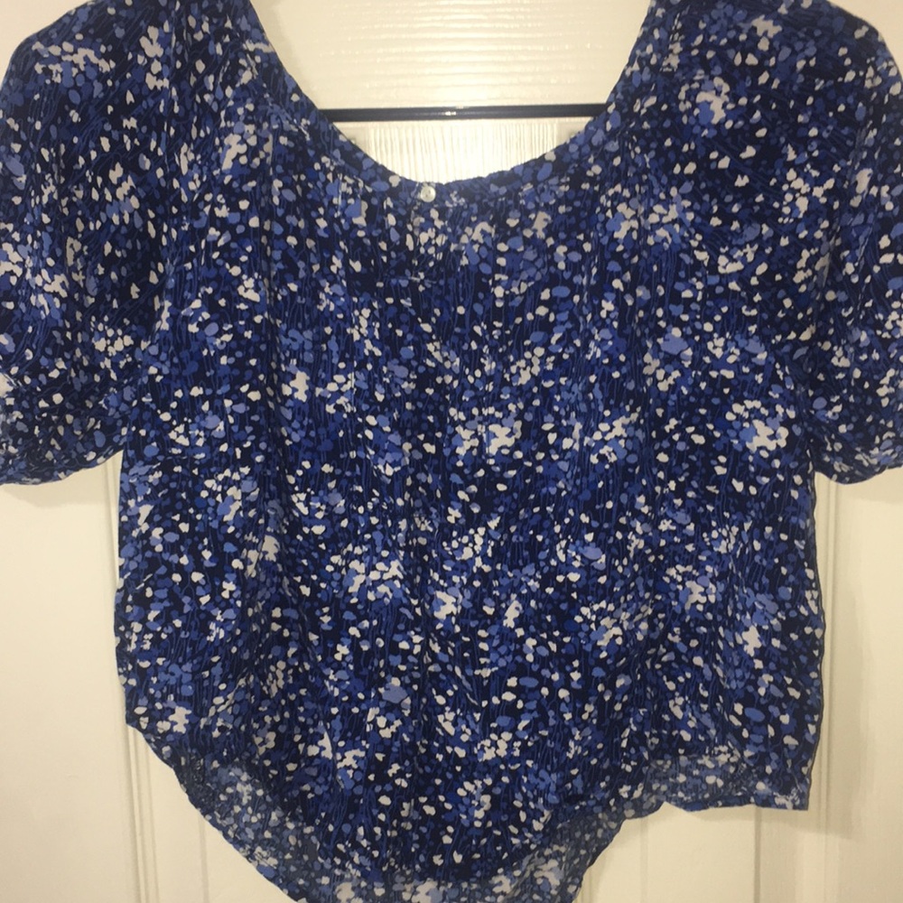 Kids Blue Floral Print Shirt